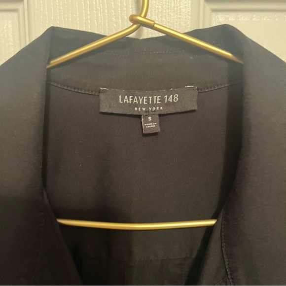 Lafayette 148 New York Black Button Down Shirt - Picture 2 of 7